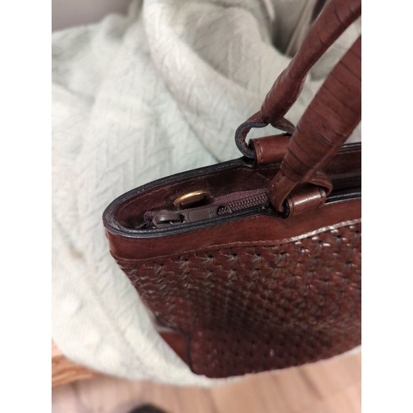 VINTAGE Liz Claiborne Basket Weave Woven Brown Shoulder Purse Bag! - Picture 4 of 8